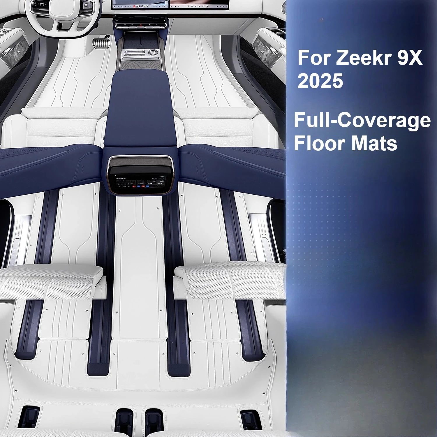 For Zeekr 9X 2025 Full-Coverage Floor Mats Eco-Friendly Leather Double-Layer Carpet Waterproof and Dirt-Resistant  Accessories