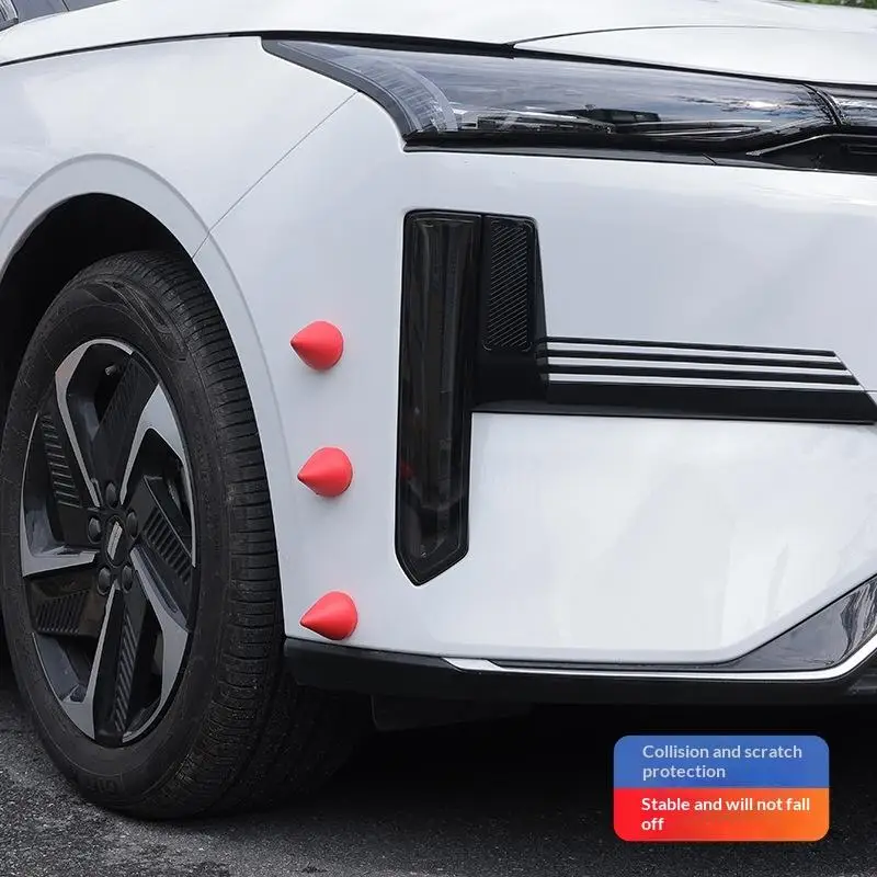 Car Exterior Decor Sticker Red Mini Conical Self-Adhesive Silicone Devil Angle Anti-Collision for Door Edge Bumper Guard