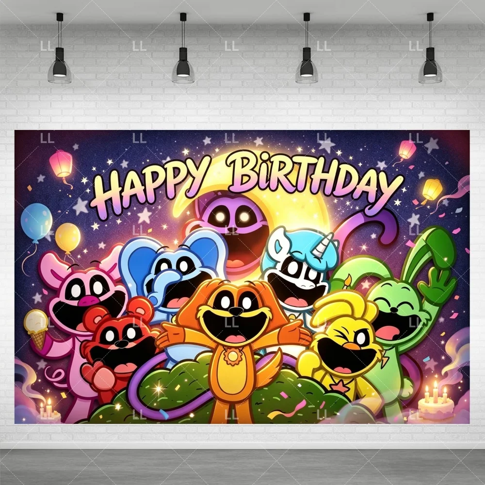 Smilings Critters Ballons Dekoration Cartoon-Tier-Banner Teller Becher Tortendekoration Geburtstagsparty-Zubehör Fotografie-Requisiten – Detail 12