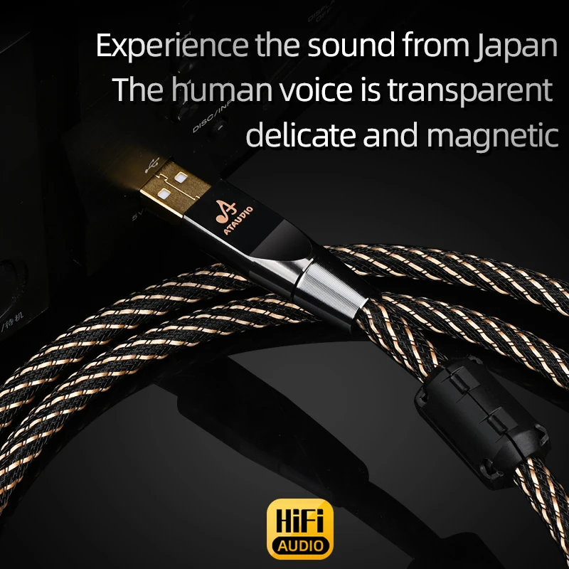 ATAUDIO HIFI USB OTG 케이블, USB 타입 A to B USB 케이블, 4N OFC 타입 C to 타입 B 오디오 케이블
