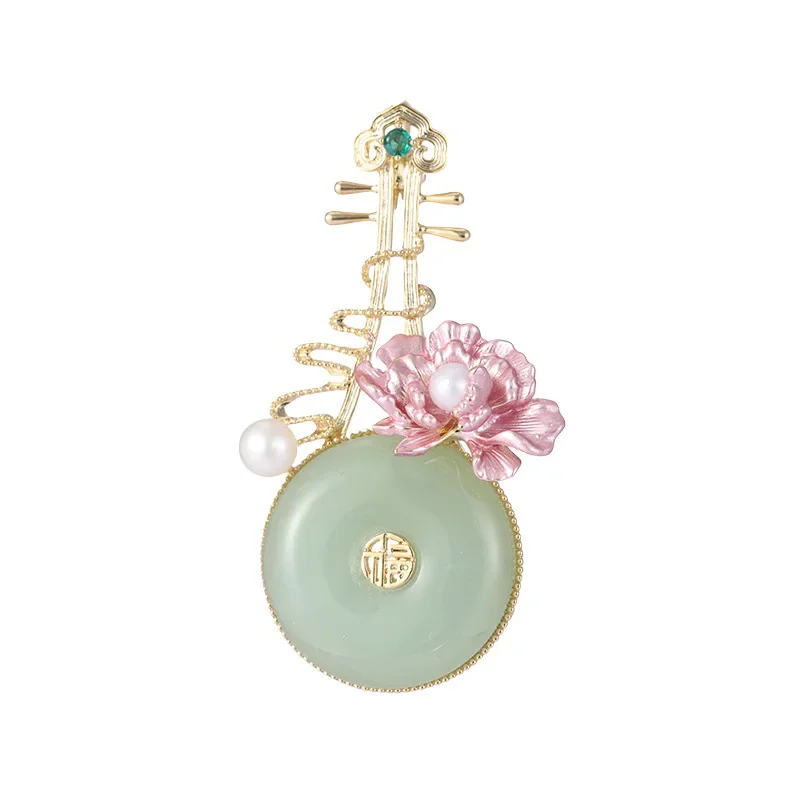 Аксессуары Cheongsam и Hanfu, женские броши, искусственные нефритовые лакированные цветы, высококачественные броши pipa.