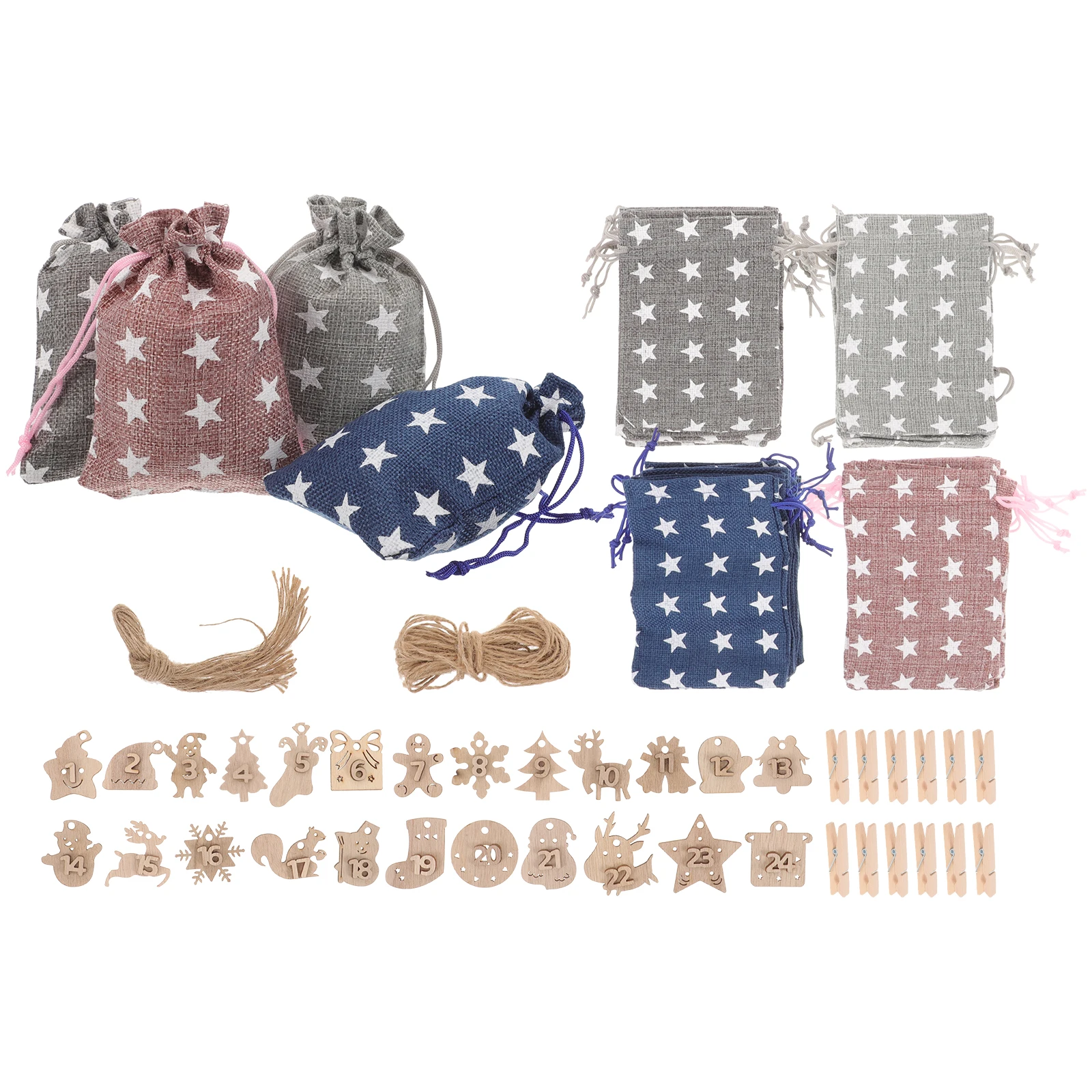 

1 24 Countdown Advent Calendar Christmas Gift Set Linen Drawstring C y Bags Small Cloth Empty for Party Favors Treat Storage Bag
