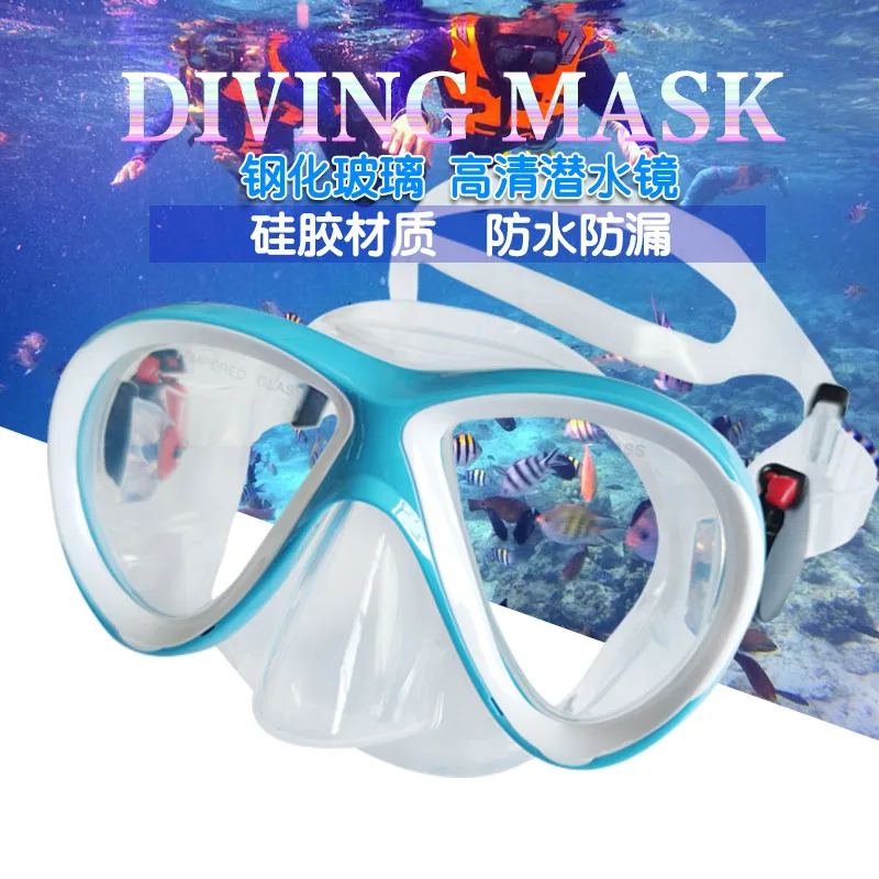 Swimming Goggles Diving Snorkeling Glass Diving Mask Scuba Snorkel Watersports Equipment Toughened Tempered Glass for Kids Adult