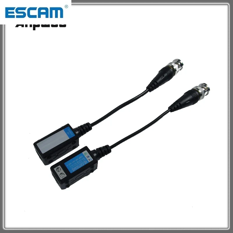 أجهزة الإرسال والاستقبال السلبية BNC CCTV الملتوية لـ 2MP 3MP 4MP 5M لـ HD CVI/AHD/TVI Cat5 CCTV UTP فيديو Balun IPC ESCAM 500C نطاق 200M