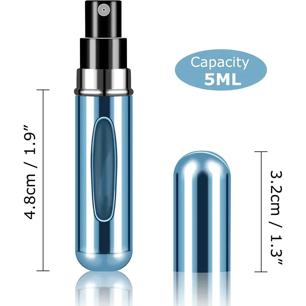 10pcs 5ml Mini Perfume Atomizer Portable Liquid Container For Cosmetics Traveling Aluminum Spray Empty Refillable Spray Bottle