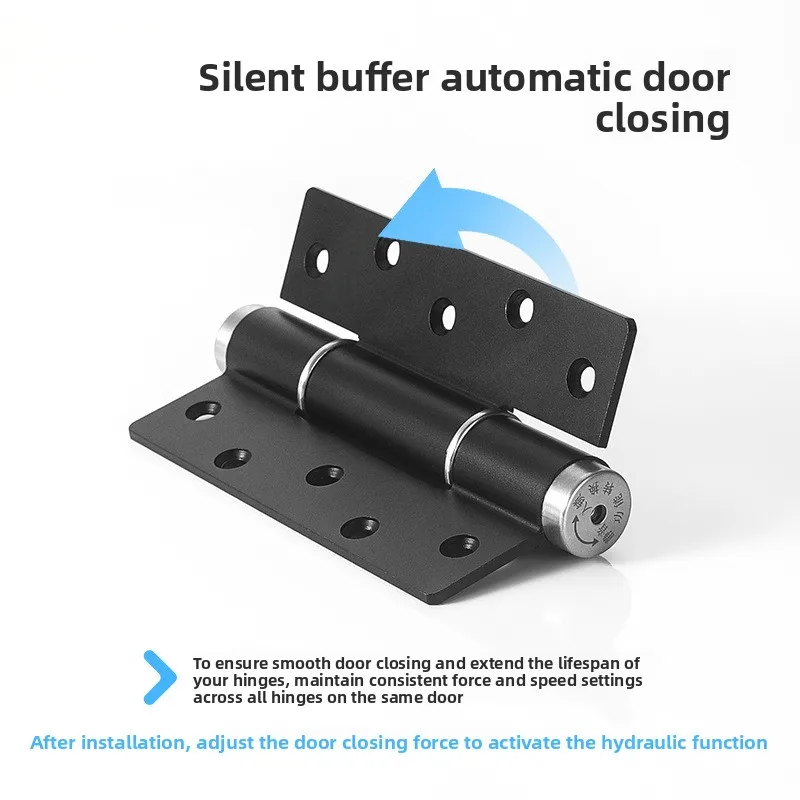 Hydraulic Concealed Door Hinge Automatic Self Closing Silent Buffer Aluminum Alloy Or Inch Wooden Interior Doors Black Silver