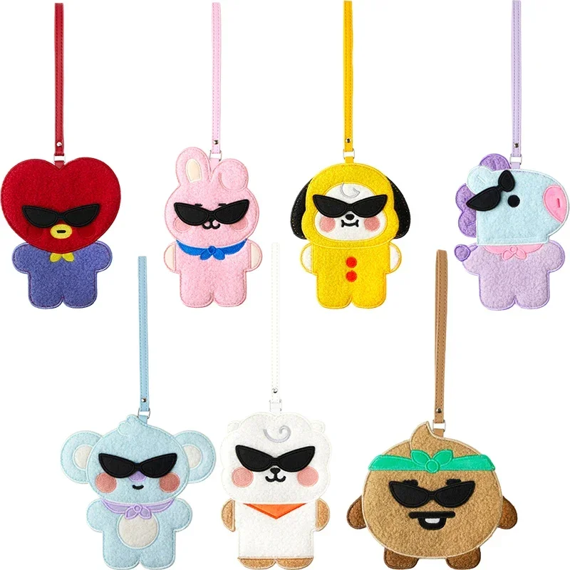 Line Friends Original Anime Bt21 Baby Travel Series Plush Luggage Tag Chimmy Koya Rj Cooky Travel Kawaii Accessories Gifts Toys