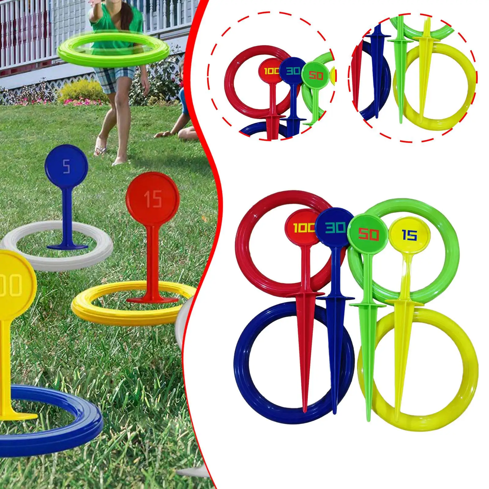 

Kids Rings Toss Game Set Tossing and Active Play Set for Backyard Outdoor