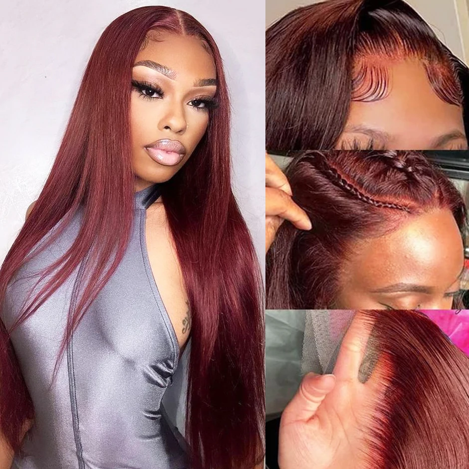 

Ywawe Hair Reddish Brown Wear go Glueless Wigs with Drawstring Effortless Install Ear to Ear Bone Straight 13x6 Human Hair wigs