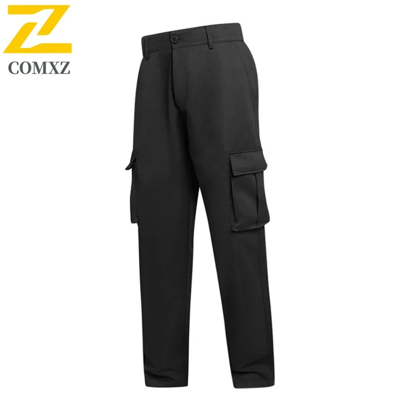 COMXZ Fashion Cargo Pants Men 2025 Autumn Casual Vintage Multi-pocket Working Trousers Street American Wide-leg Delivery Pants