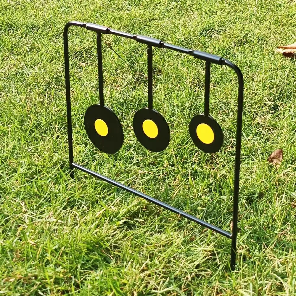 4/5/6cm Air Soft/BB's/Water Bullet/Soft Bomb Dueling Swing Shooting Target with 3 Steel Target Plate Air Gun Fighting Targets