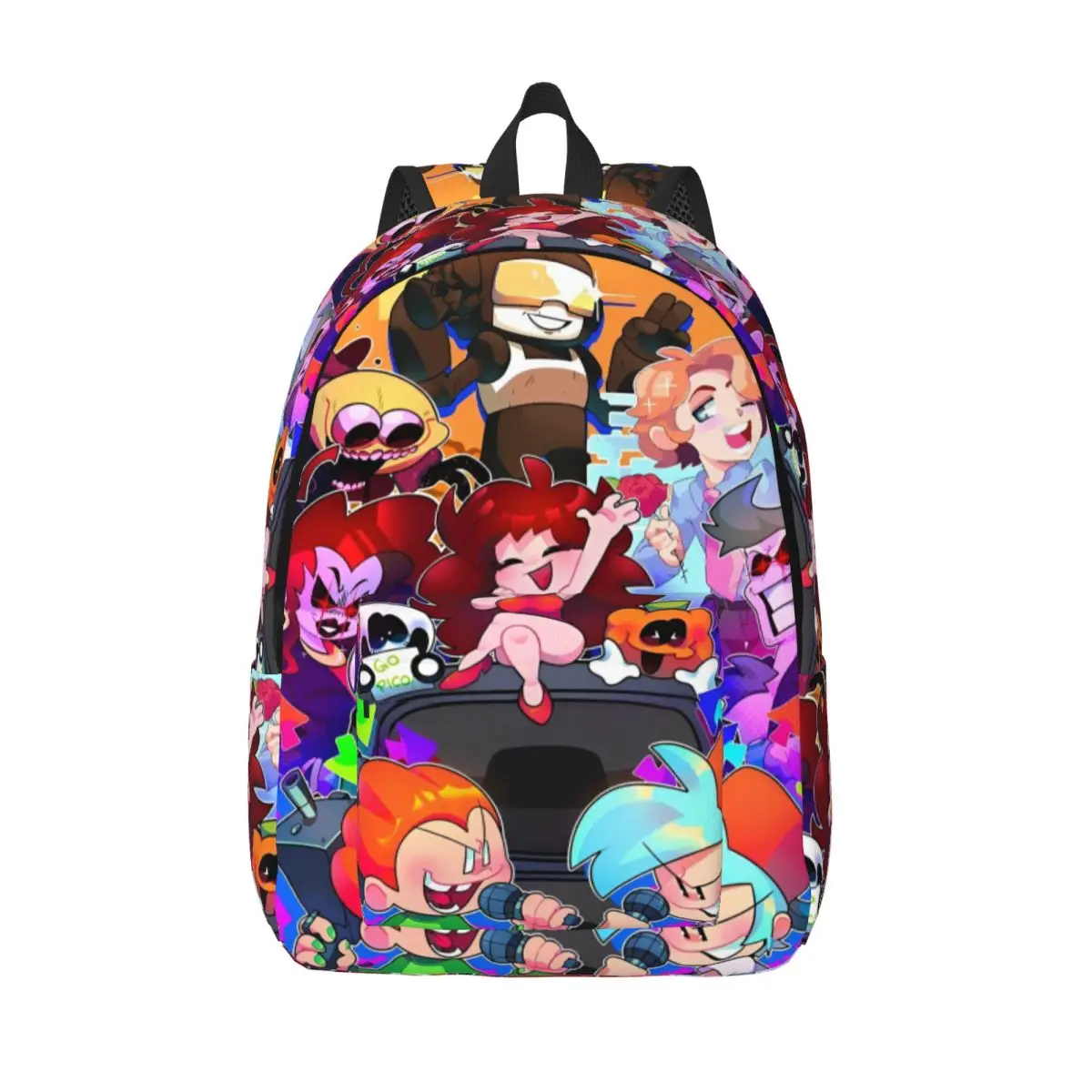 Friday Night Funkin Mochila para Meninos e Meninas, Kids School Bookbag, FNF Jogos Gamer Canvas Daypack, Kindergarten Primary Bag, Gamer