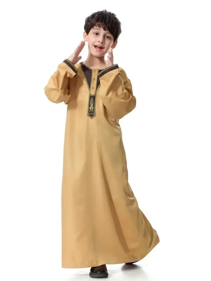 Ramadan Islamic Boys Dubai Saudi Jubba Thobe Thawb Muslim Clothing Kaftan Abaya Children Eid Robes Kids Arabic Middle East Dress