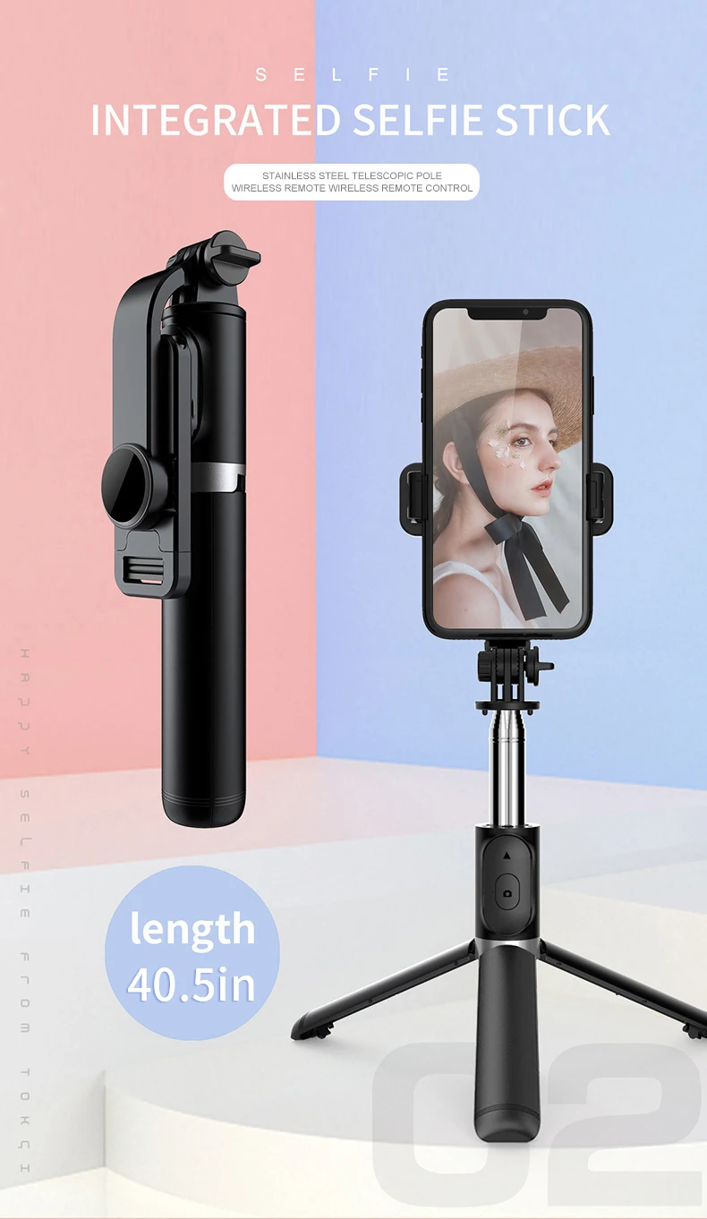 40-Inch Selfie Stick Floor Tripod with Remote product photo