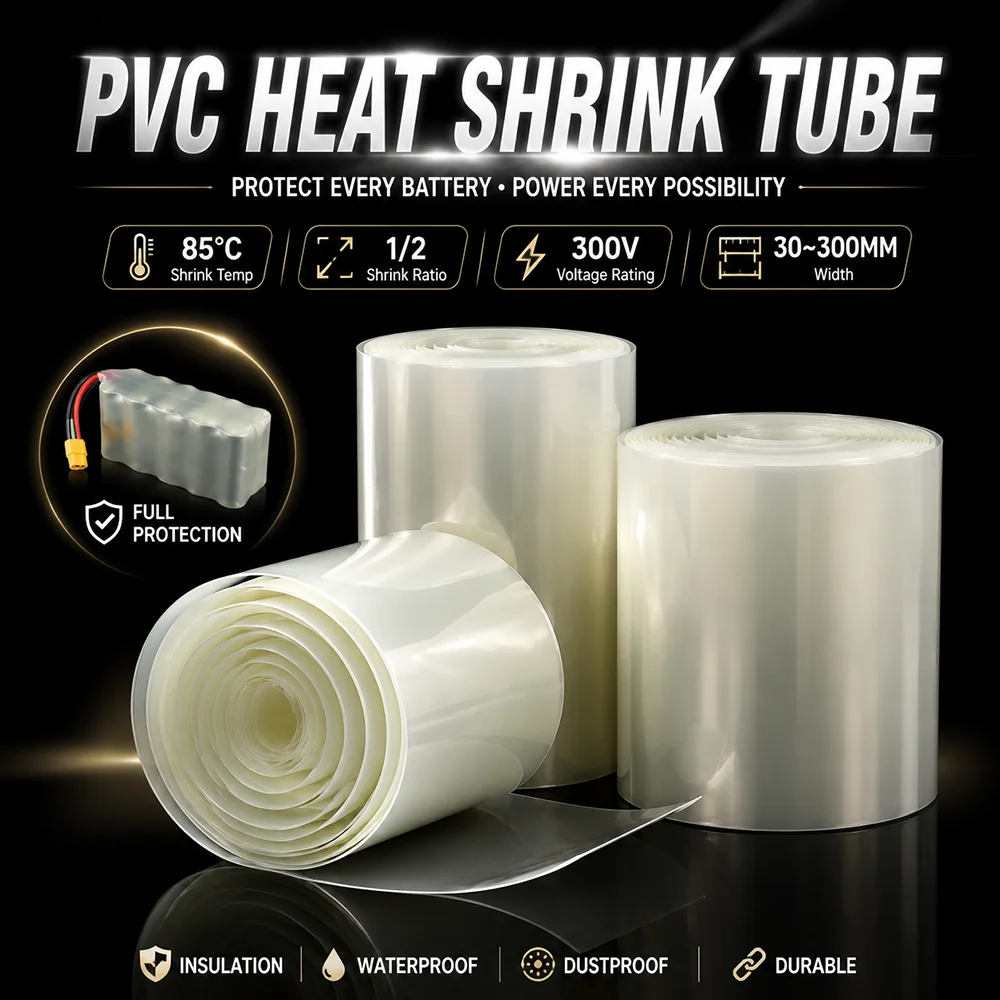1/2/3/5/10M Transparent PVC Heat Shrink Tube Width 30~300mm Waterproof insulated corrosion-resistant shrink tubing