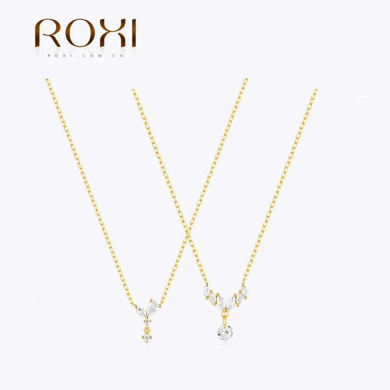 قلادة فراشة من الفضة الإسترليني للنساء ، قلادة كرة مستديرة ، لون ذهبي عيار 18 قيراط ، سلسلة ترقوة ، مجوهرات حفلات الزفاف