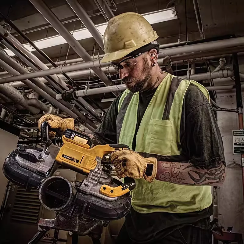 

Compact 20V Cordless Band Saw 5.0Ah Lithium-Ion Battery Suitable for Multiple Cutting Tasks Portable Handheld Band Saw