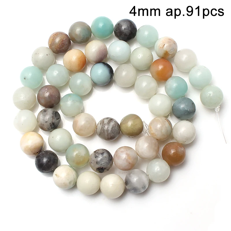 AA Natural Stone Round Faceted Colorful Amazonite Loose Spacer Beads for Jewelry Making Supplies DIY Bracelet Necklace Accessory