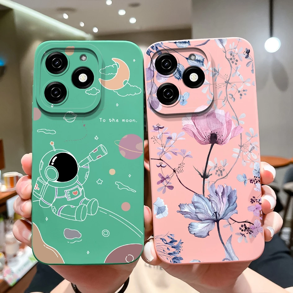 Phone Cases For Itel P55 P 55 4G A666L Covers Fashion Pretty Flower High Quality Soft Silicone Shockproof Anti Drop Bumper Shell