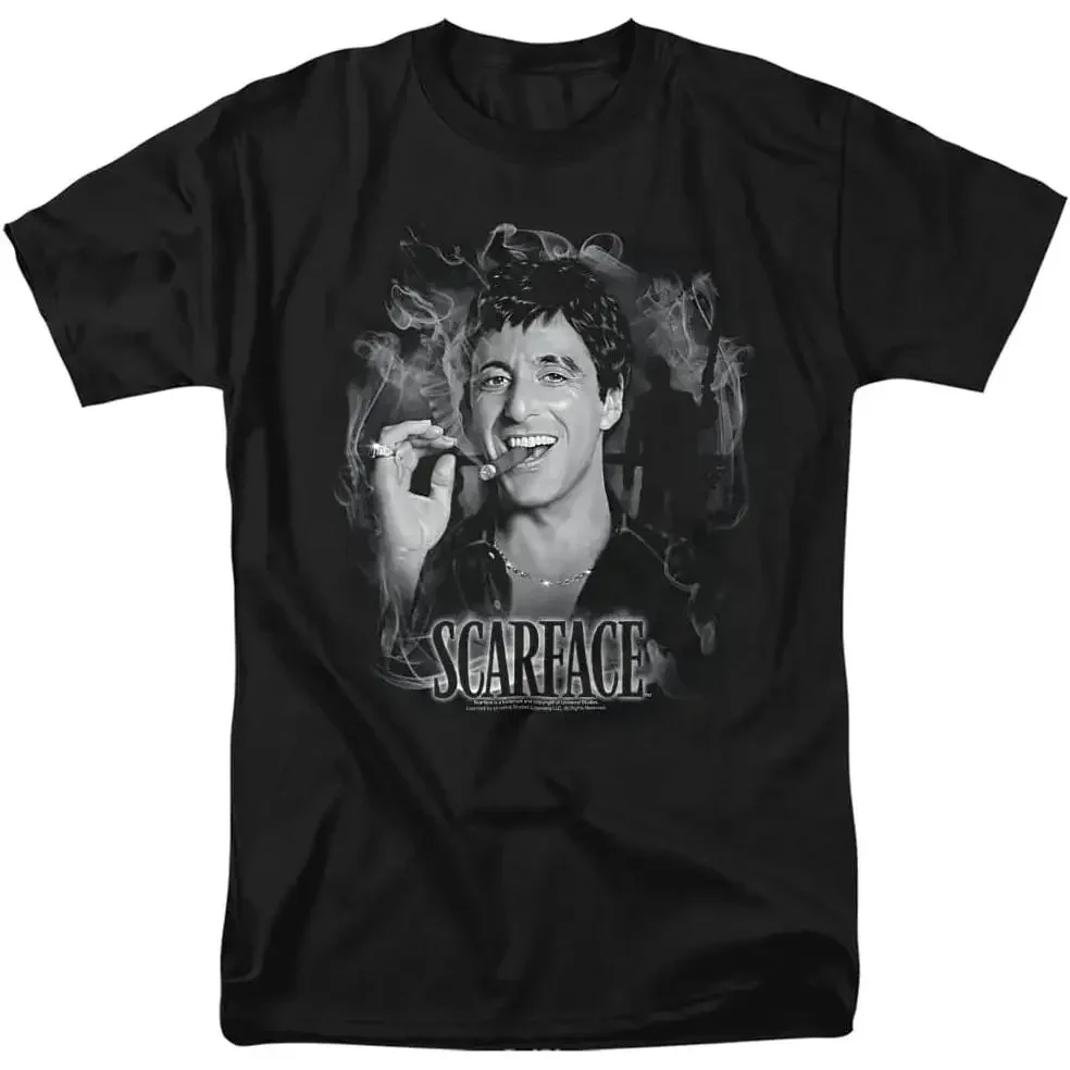 

Футболка со шрамом «Скажи Hello To My Little Friend», летняя мужская футболка из 100% хлопка, уличный топ большого размера, свободные дышащие футболки