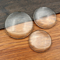 2pcs/lot 45mm 50mm 58mm Round Flat Back Clear Glass Cabochon Dome DIY Jewelry Making Findings Accessories