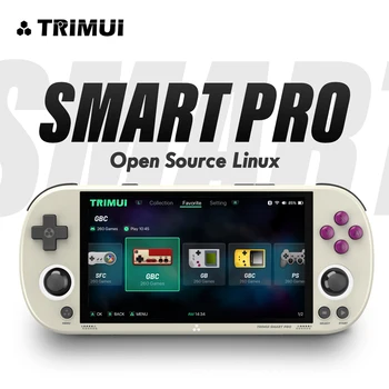 Trimui Smart Pro Handheld Game Console 4.96&#x27;&#x27; IPS Screen Linux System Joystick RGB Lighting Trimui Retro Video Game Console Gift