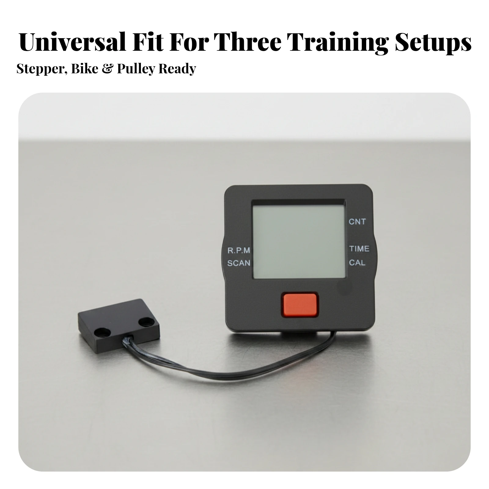 Exercise Bike Counter with LCD Display Multifunctional Stepper Counter with Wired Sensor Digital Fitness Monitor Easy to Read