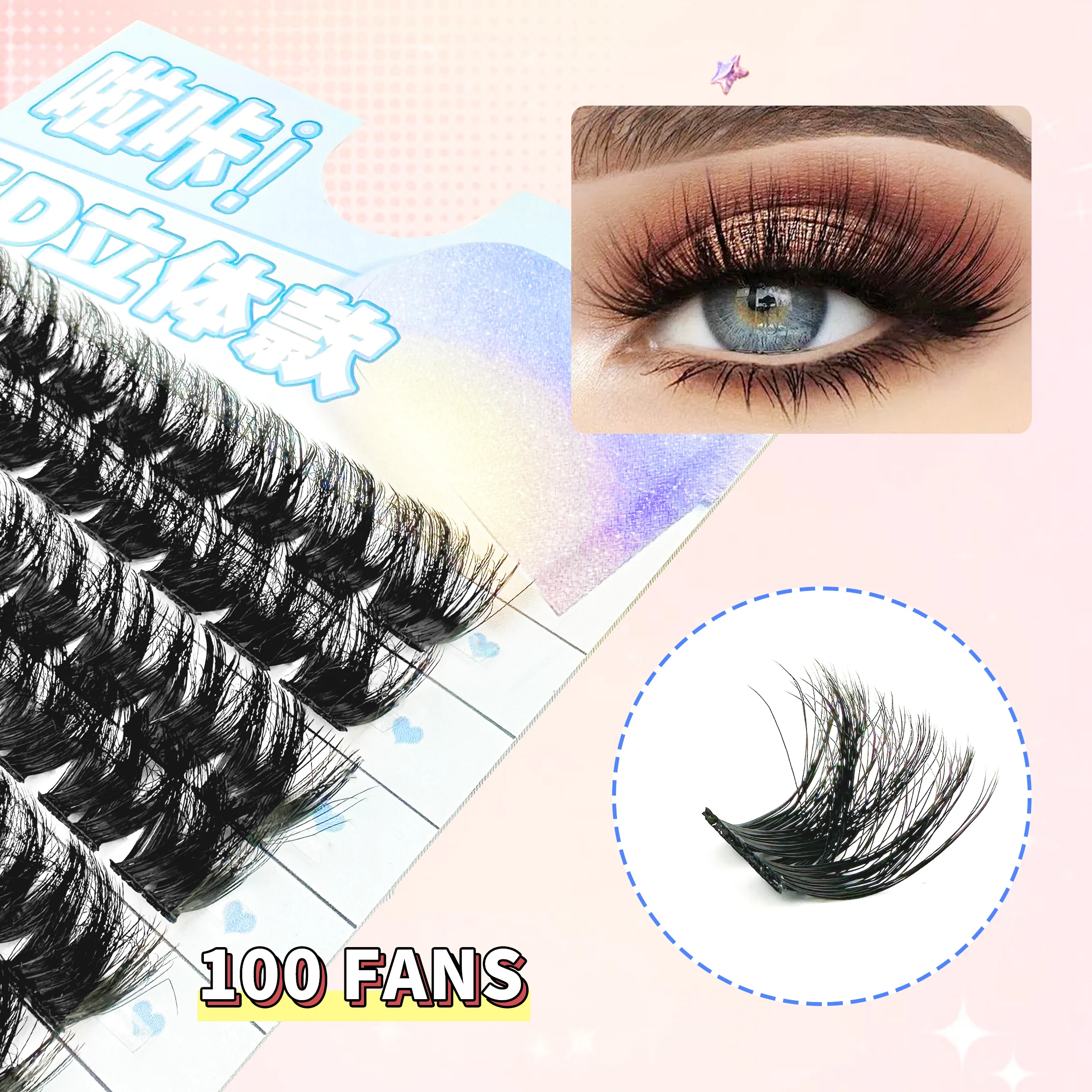 LAKANAKU Lash Clusters Volume extension ciglia ciglia individuali Cluster Look naturale ciglia sottili D Curl Cluster Lashes