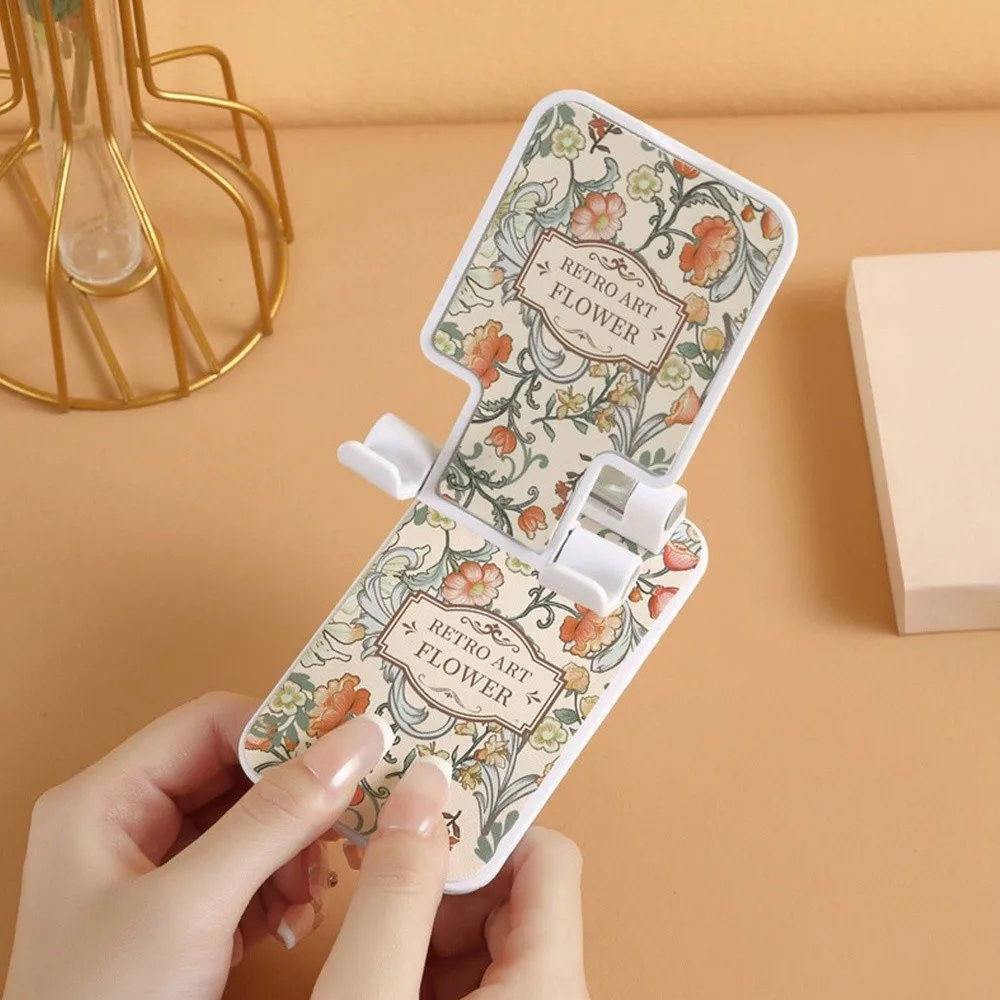 New Adjustable Mobile Phone Holder Stand Lazy Cartoon Folding Stand Print Universal Desktop Tablet Holder