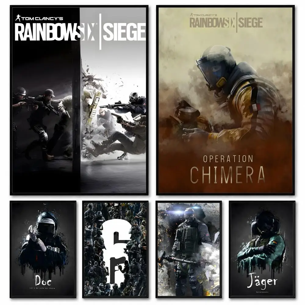 Tom Clancy's Rainbows Six Sieges Poster Room Decor Home Wall Art Printing Waterproof Garage BedRoom Posters Gift
