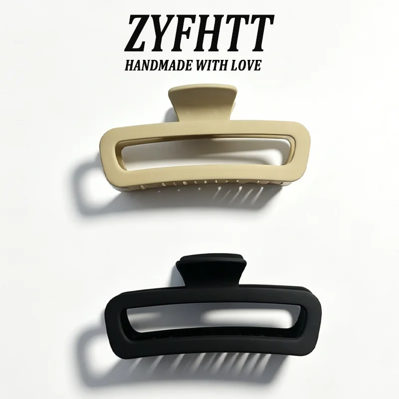 1/4 Stück ZYFHTT Einfarbige Matte Frosted Rechteckige Haarklammer für Frauen Täglicher Gebrauch Große Haifischklammer Modische Mädchen-Haarspange – Detail 15