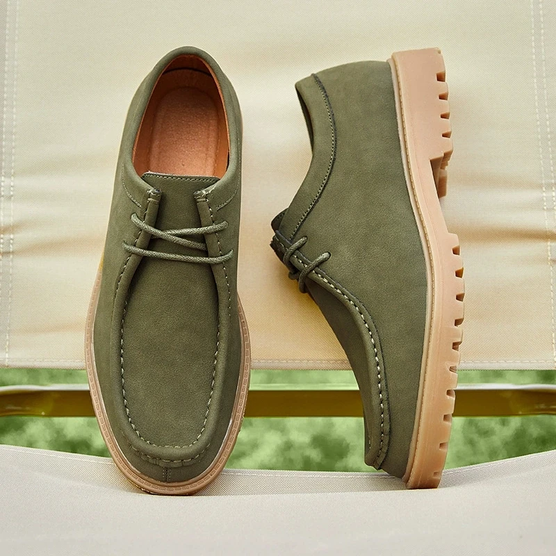 New 2025 Spring Autumn Outdoor Men's Walking Shoes Men Durable Sole Casual Loafers Male Fashion Cow Leather Footwear