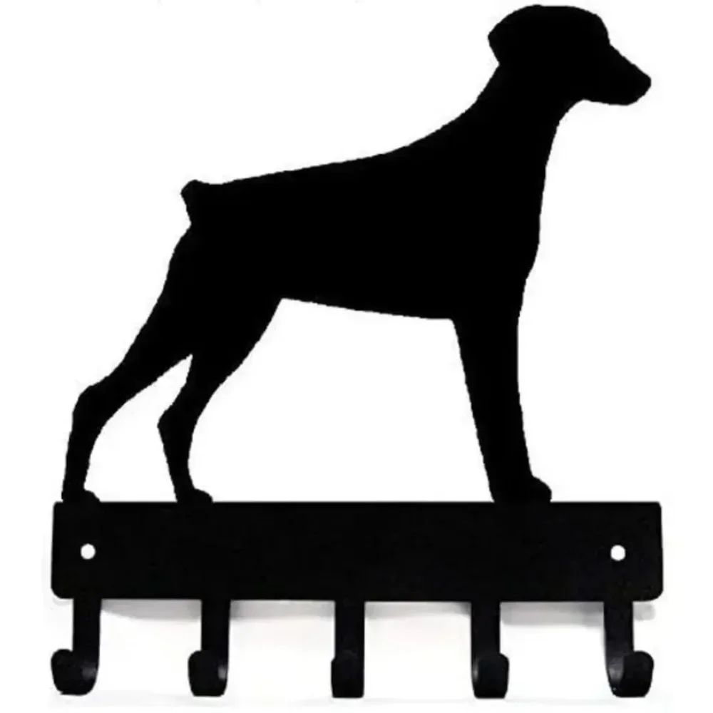 CIFBUY Doberman Metal Wall Art Key Holder Iron Dog Hook Rustic Home Decor Ornament Gift