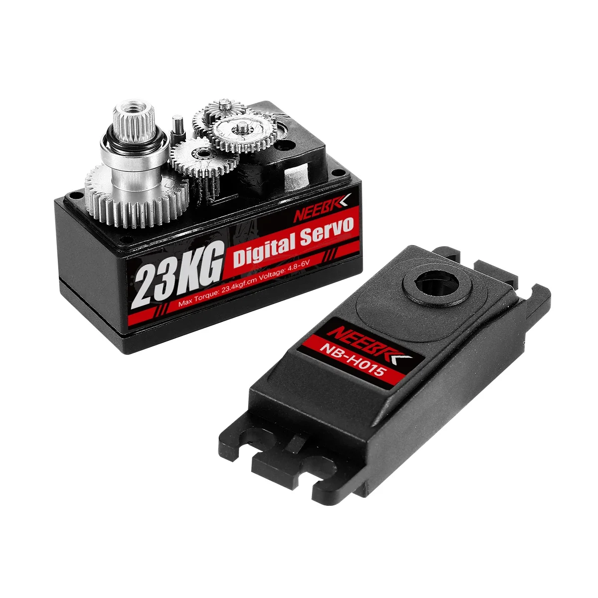 NEEBRC 23KG Servo digitale standard a basso profilo Corpo corto Coppia elevata Ingranaggio in metallo per 1/8 1/10 RC Car Robot Axial Scx10 Crawler