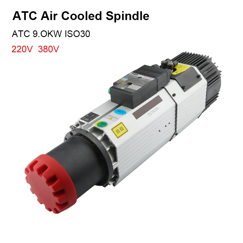 ATC Air Cooled Spindle 9KW Auto Tool Changer Spindle Motor ISO30 Tool Holder 220V 380V For Woodworking CNC Milling Router