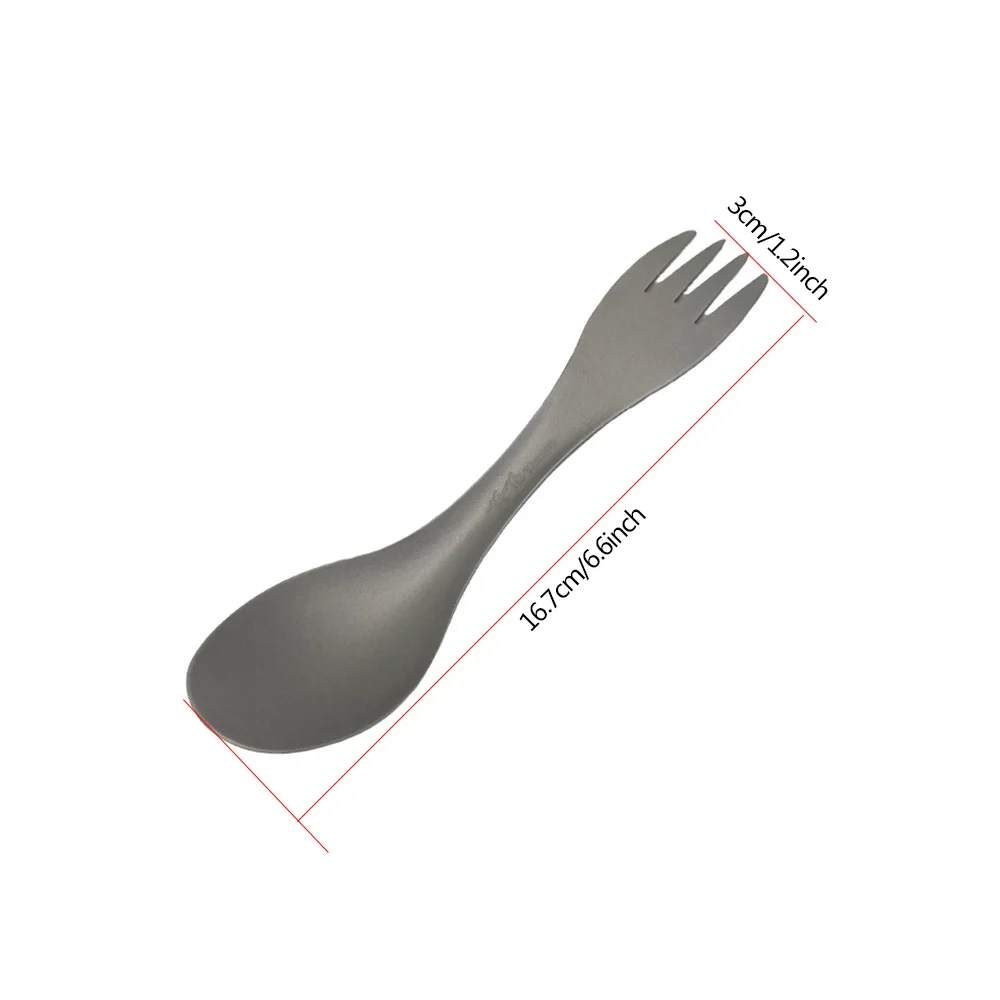 Cuchara deportiva de titanio puro 2 en 1, vajilla ultraligera, tenedor portátil para acampar al aire libre, Picnic, utensilios de cocina de viaje,