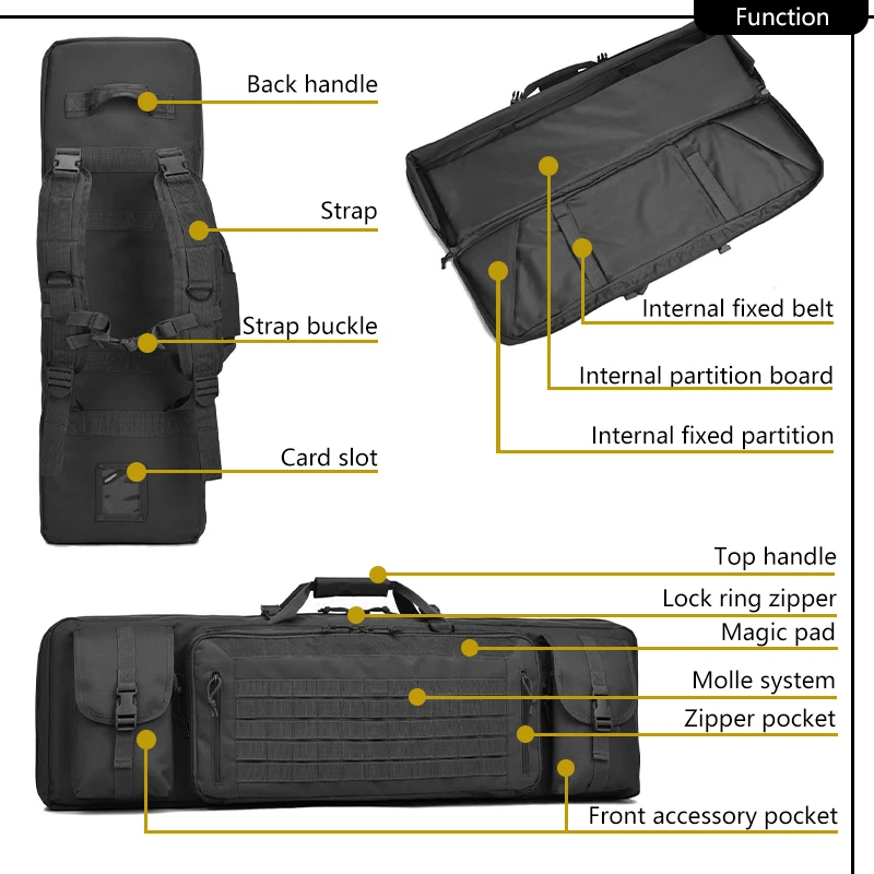 Tac rif-le funda para exteriores, mochilas de transporte para tiro Airsoft de 36, 42 y 46 pulgadas, accesorios de caza, funda doble ri-fle