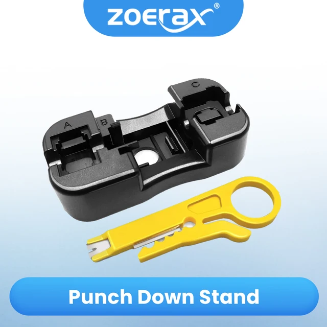 ZoeRax Keystone Jack Punch Down Stand i małe plastikowe narzędzie do dziurkowania z narzędziem do ściągania izolacji Uchwyt modułu Narzędzie sieciowe