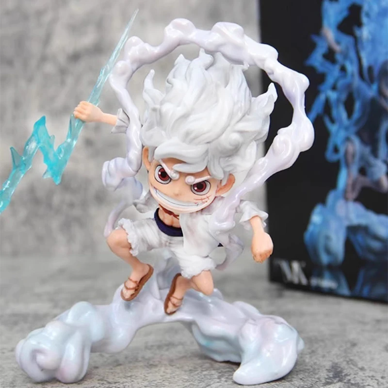 16Anime Een Stuk Handgemaakte Zonnegod Nika Luffy Pop Computer Desktop Case Kleine Ornament Standbeeld PVC Collectie Ornament Model