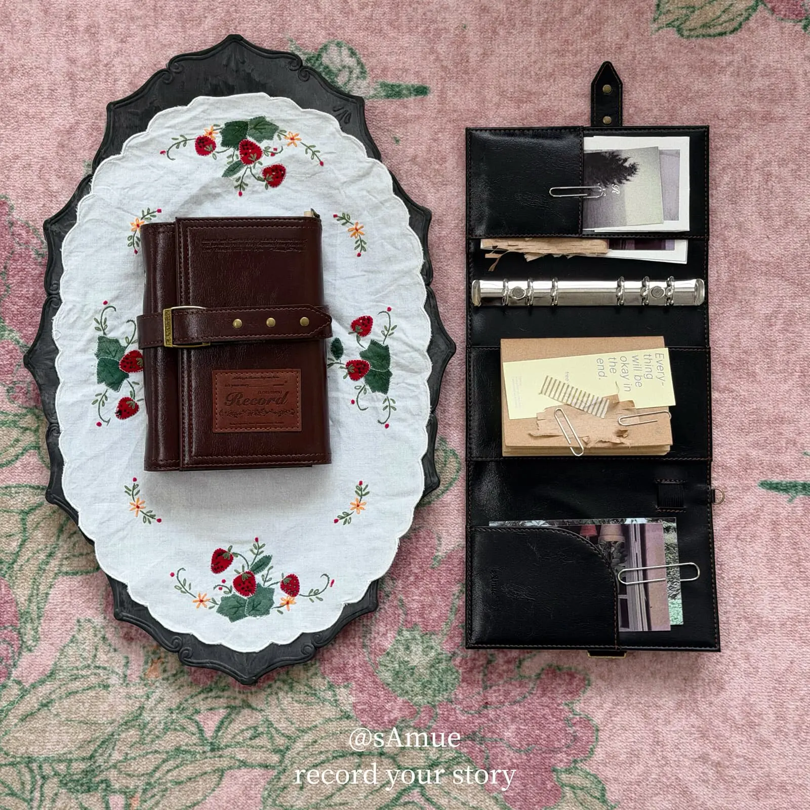 Vintage A6 3-Fold Leather Refillable Notebook, Premium 6-Ring Binder Diary, Portable Handmade Journal for Daily Planning
