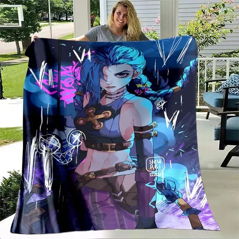 Jinx Arcane: League of Legends Cooling Blanket Lightweight Comfortable Soft Breathable Ultra Warm Blanket Bedding Travel Bedding