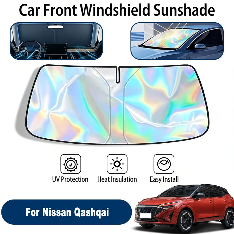 

Солнцезащитный экран на лобовое стекло для Nissan Qashqai, складной, отражающий УФ-излучение, защитный чехол для переднего окна, аксессуары