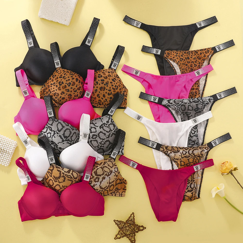 Push up lingerie set with smooth bra cups, matching panty, and adjustable straps