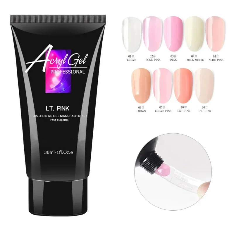 30ml Nail Extension Gel Nail Build Poly Nail Acrylic Gel UV LED Quick Extension Of Crystal Model Painless Crystal Glue