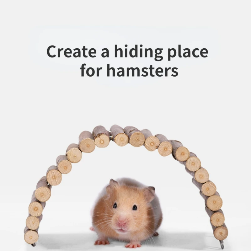 Pet Hamster Apple Branch Wood Fence Landscaping Toy Bendable Deformation Climbing Ladder Cage Decoration Molar Stick Chewing Toy