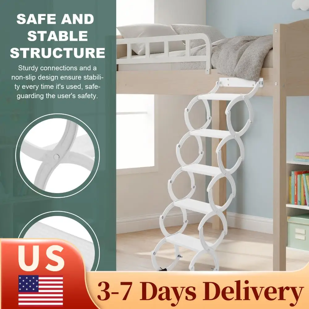 

Настенная складная лестница с 5-8 ступенями, противоскользящими ступенями и выдвижными ступенями для чердака, высота 49-78 дюймов, для автодомов и складов