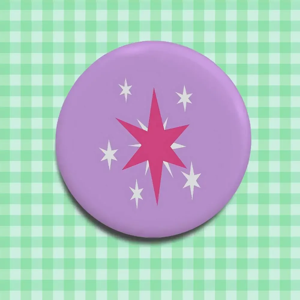 الكرتون M-My-Little-P-Pony كتي مارك Kawaii شارات زر PinsBrooch الإبداعية مضحك يقتبس شارة الملابس على ظهره مجوهرات