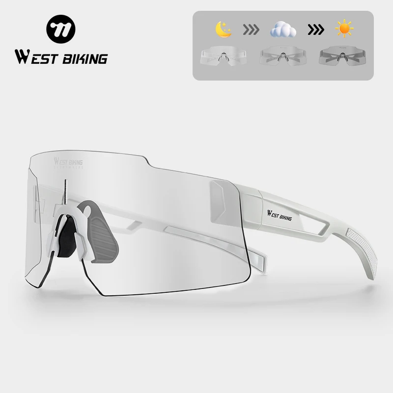 

WEST BIKING Photochromic Glasses TR90 Frame Men Cycling Sunglasses Outdoor Sports UV400 Hiking Goggles Women Driving Eyewear