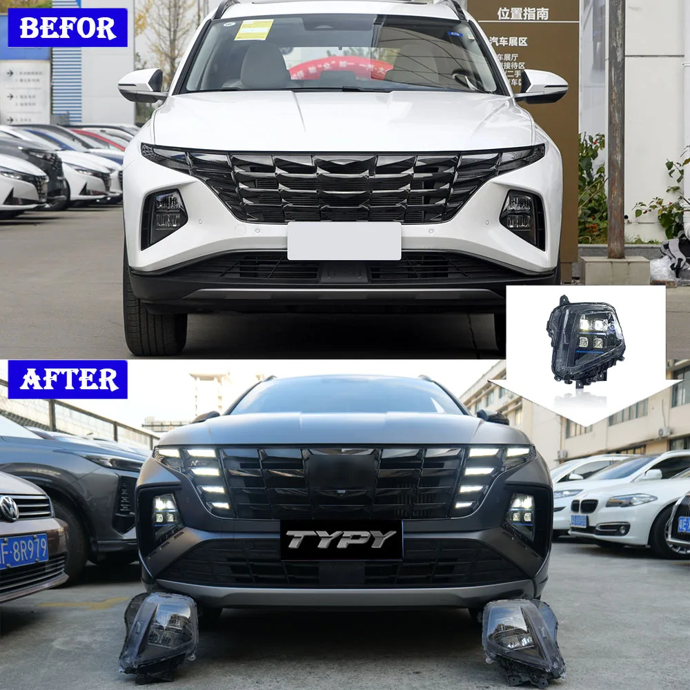 2021-2023 for Hyundai Tucson LED Near High Beam Laser Headlight Assembly New Condition Matrix Highlight Double Light Upgrade