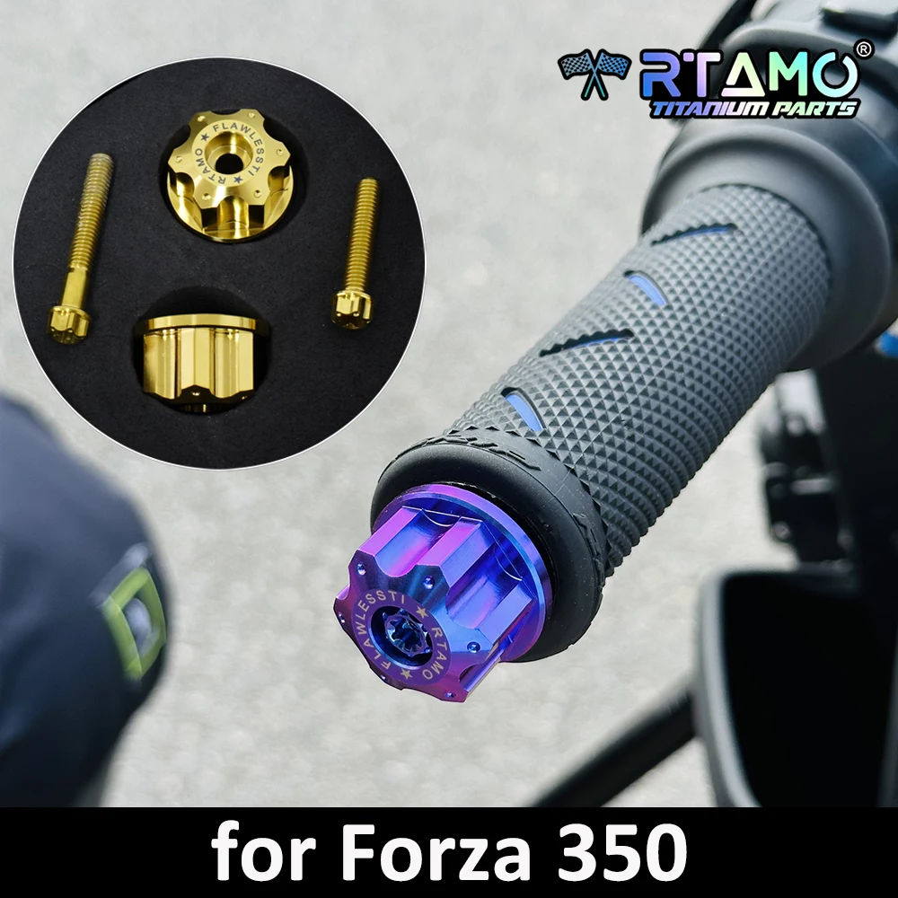 

RTAMO Motorcycle Gr5 Titanium Screw Handlebar End with Bolt for Honda FORZA 350